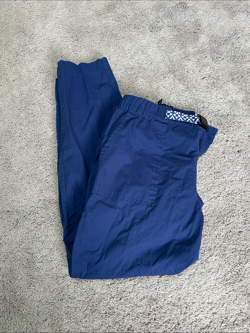 Eddie Bauer Straight-Leg Women's Pants in Deep Blue with Patterned Waistband